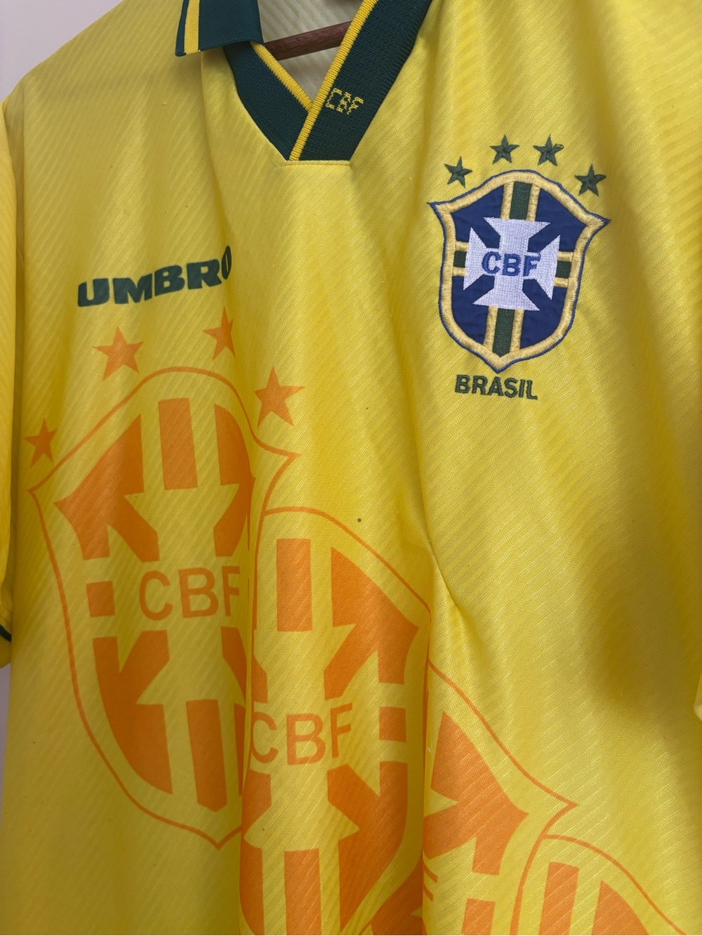 Vintage Brazil Cbf Soccer Jersey 94 World Cup Home Kit View 2